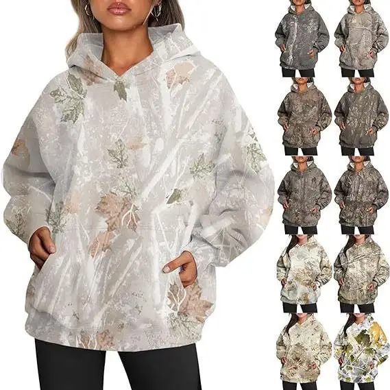 

Женская толстовка с капюшоном Maple Le Print Long Sve Cotton Crew Ne Pullover Autumn Faion Повседневная уличная одежда