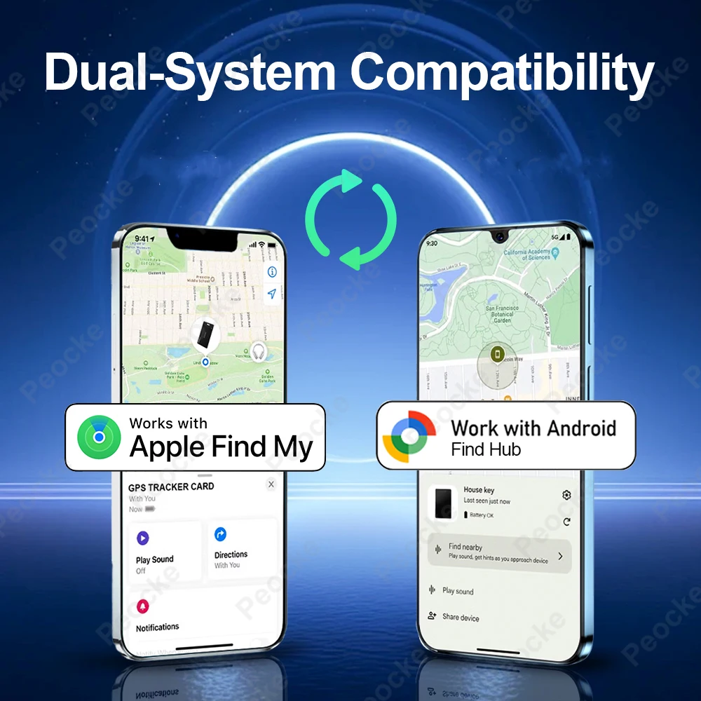 Scheda di localizzazione del portafoglio Posizione GPS ultrasottile per Android Google Trova hub Tag anti-smarrimento intelligente per la ricerca chiavi dei bagagli del sistema Apple