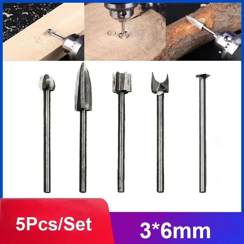

5 шт. 3*6 мм деревообрабатывающий гравировальный набор фрез, электрическая шлифовальная машина, инструмент, деревообрабатывающие фрезы, напильник для деревообработки, резьбы