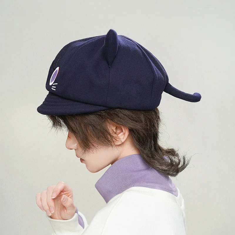 Game Genshin Impact Scaramouche Cat Cosplay Octagonal Hat Unisex Kids Adult Wanderer Balladeer Beret Cap Kunikuzushi Accessories