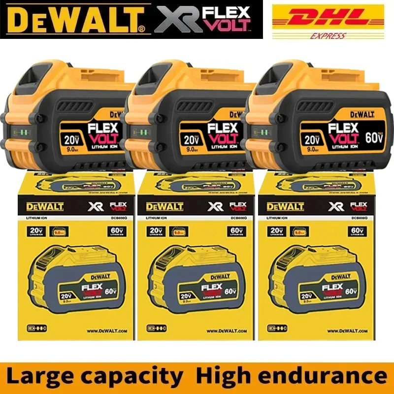 100% Original DeWALT Battery 20V/60V 9000mAh MAX FlexVolt for DCB606 DCB205 DCB206 DCB209 DCB182 Power Tool Air Transport