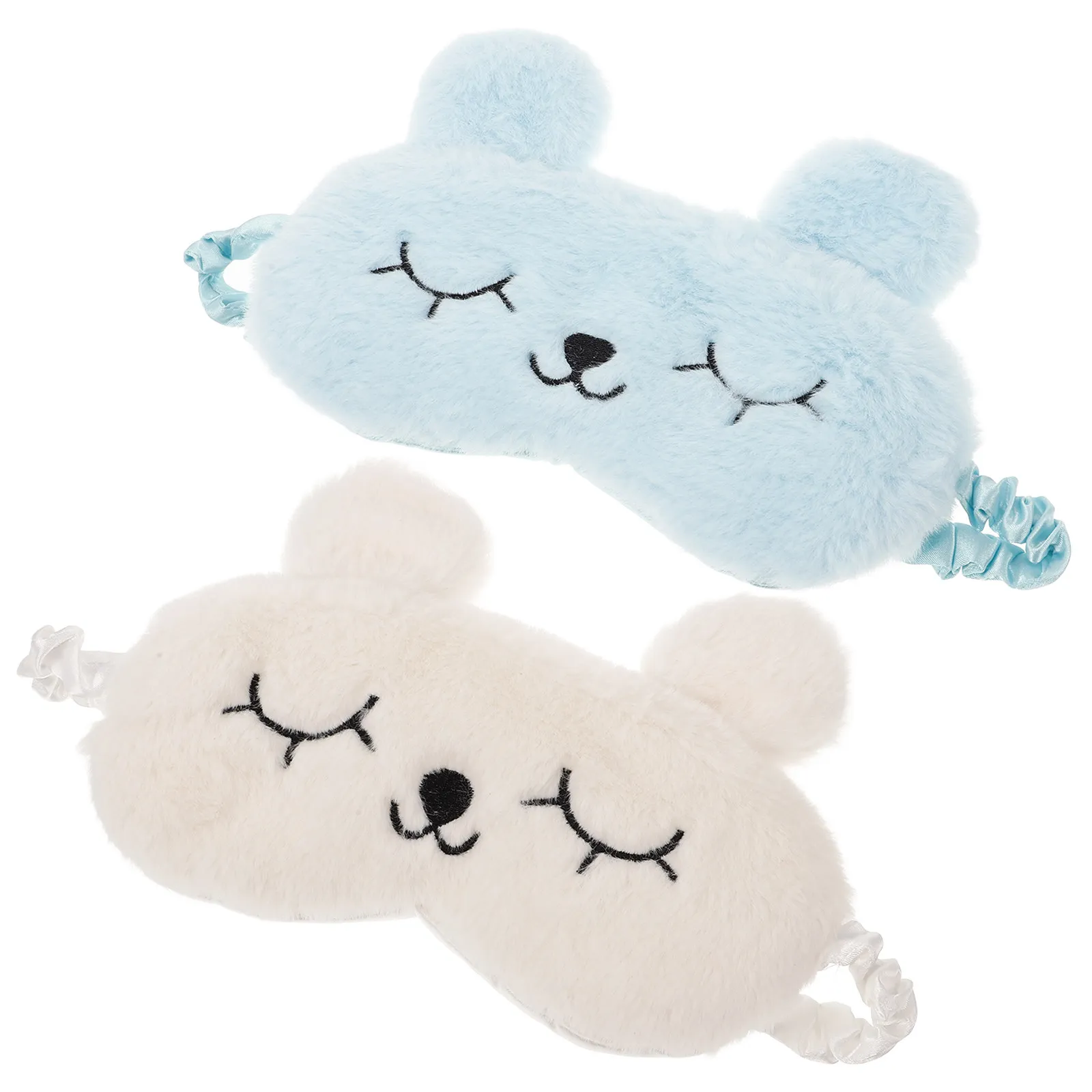 2Pcs Cute Rabbit Sleeping Eye Mask Super Comfortable Light Blocking Eyeshade for Better Sleep Stress Relief Fashionable Gift