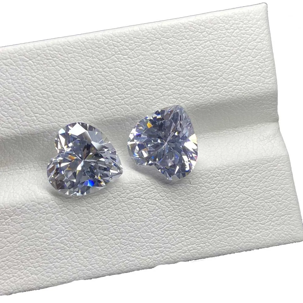 Imagem -04 - Cubic Zirconia Stone 3x3 5x5 8x8 10x10 mm White Green Yellow Tanzanite Coffee 5a Heart