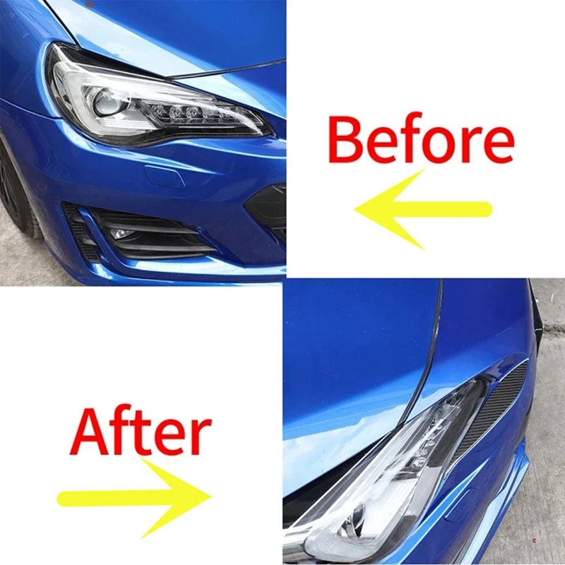 Front Headlight Garnish Strip Eyebrow Cover Trim Sticker For Toyota GT 86 Subaru BRZ FRS 2016-2020