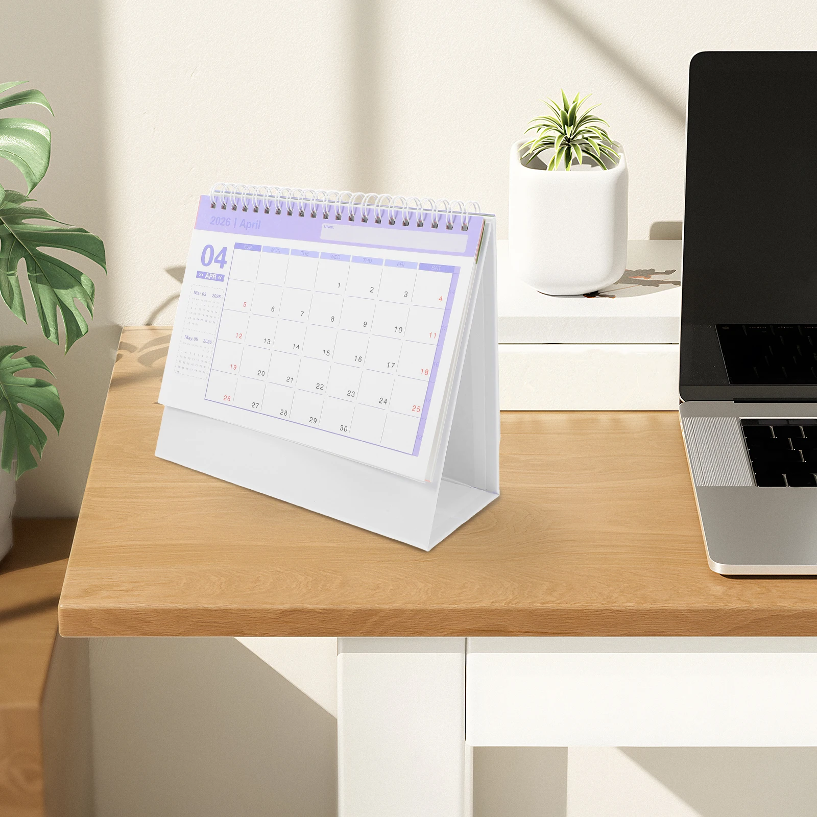 

2026 Desk Calendar Home Table Vertical Small Office Standing Pink Desktop School Flip