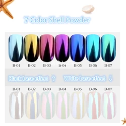 1 Box Pearl Shell Chameleon Mirror Nails Powder Glitters DIY Nail Art Chrome Pigment Dust Manicure Decoration