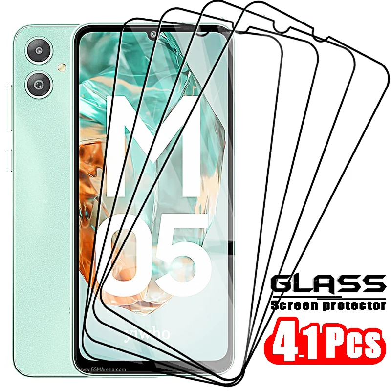 4-1 Pcs Tempered Glass for Samsung M05 M35 M55 M15 A55 A35 A25 A15 5G 4G Screen Protector Front Film Protective on For Galaxy