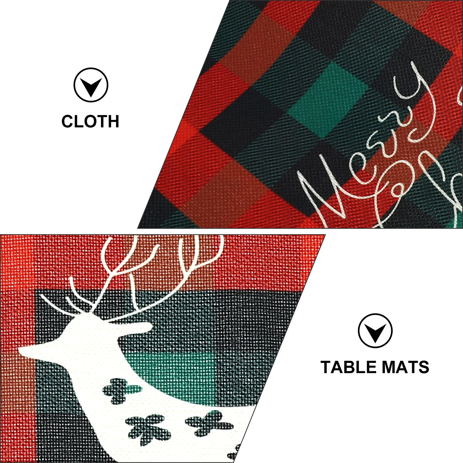 

4Pcs Christmas Table Mats Creative Xmas Placemat Holiday Party Dining Table Decoration Reusable Decorative Tabletop Mat