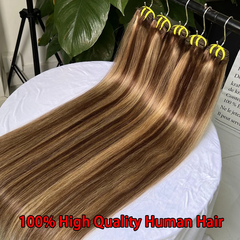 Highlight Bone Straight Human Hair Bundles Raw Virgin Hair P427 Colored Ombre Honey Blonde 100% Vietnamese Human Hair Extensions