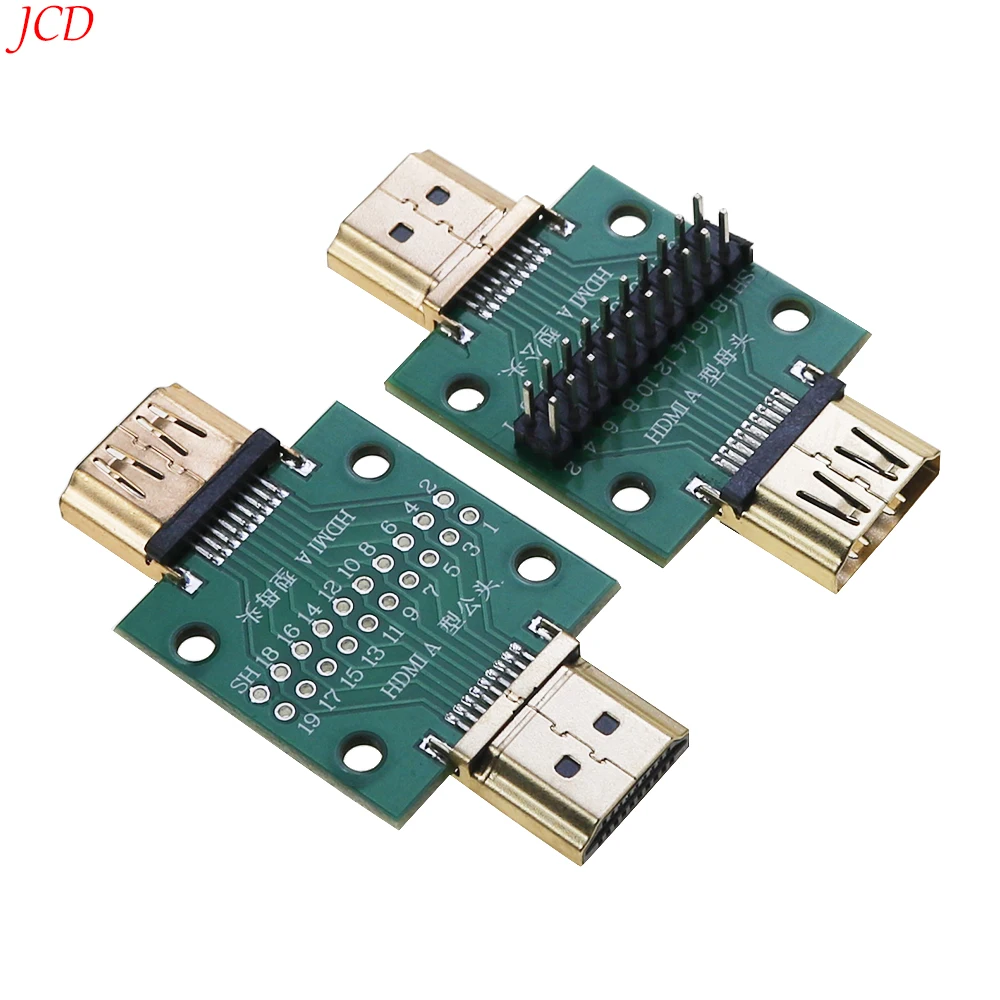 

1pcs HDMI Male and Female Test Board MINI Connector with Board PCB 2.54mm pitch 19/20pin DP HD A Female To Male Adapter Board