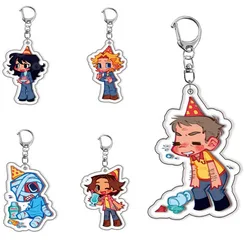 Mouthwashing Hot Horror Game Laminated Acrylic Keychains for Accessories Bag Jimmy Curly Anya Sallyface Q Version Fans Gift