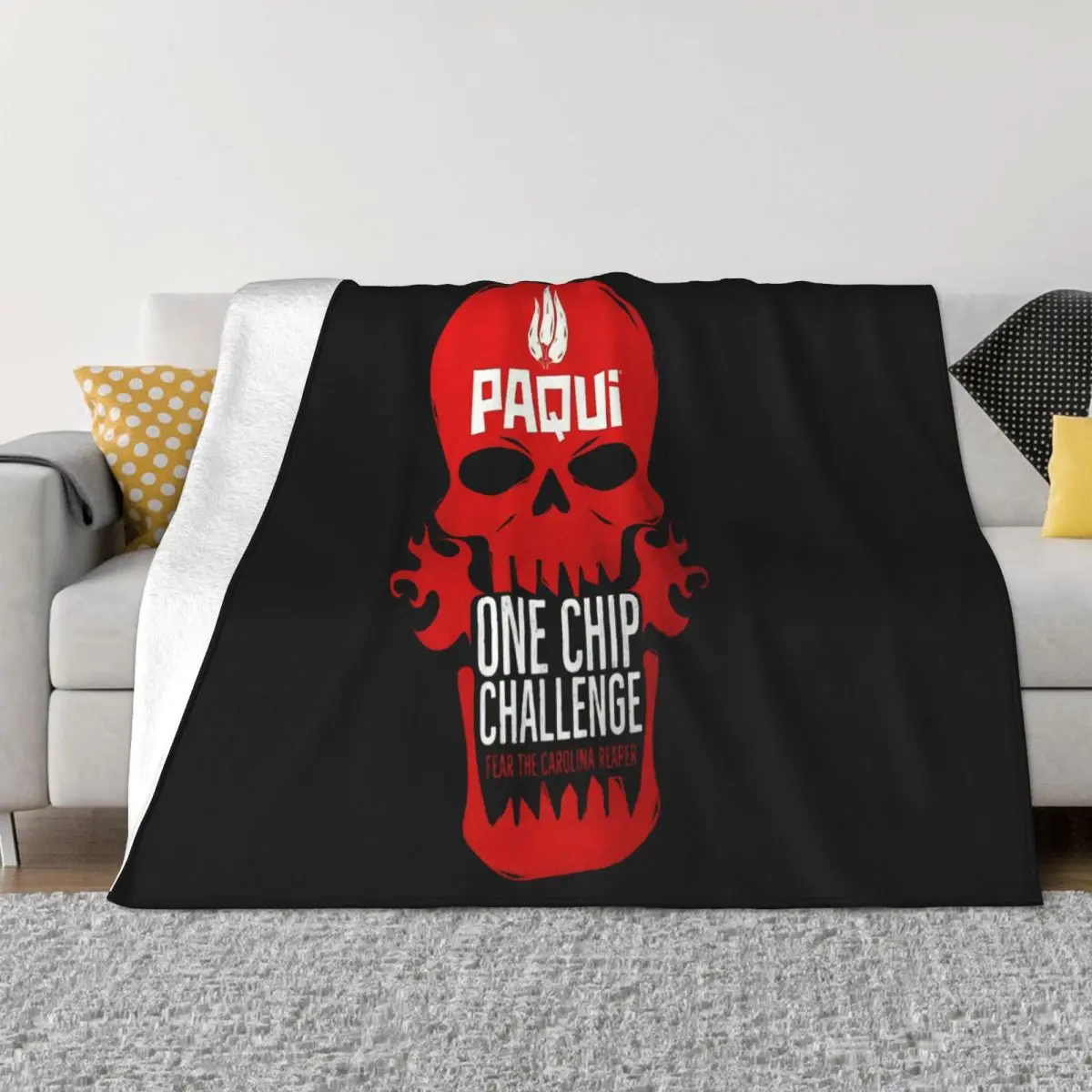 New Paqui One Chip Challenge 2019 2020 Black T Full Size Slim Fit Cartoon Personality Formal Gift Throw Blanket