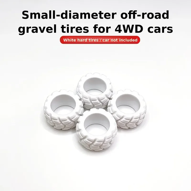 Mini RC Car Gravel Tires Small Trail Wheels, Non-Slip Rock Crawler Rubber Tyres DIY Off-Road Replacement Parts for 4WD RC Model
