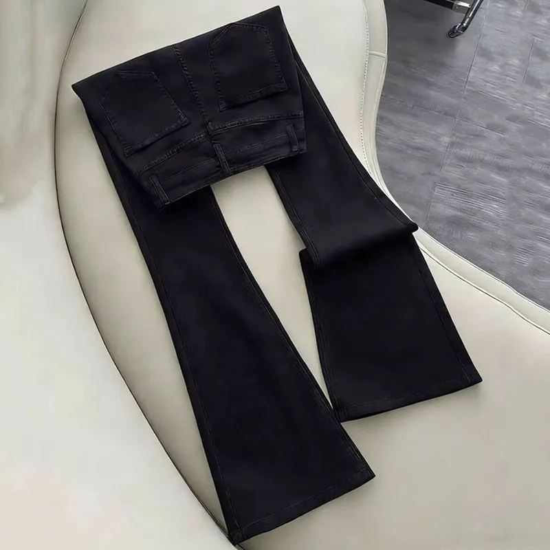 Black High Waist Slimming Stretchy Women's Jeans Bootcut Pants Cotton Denim Comfortable Fit High Rise Autumn Fashion 2026