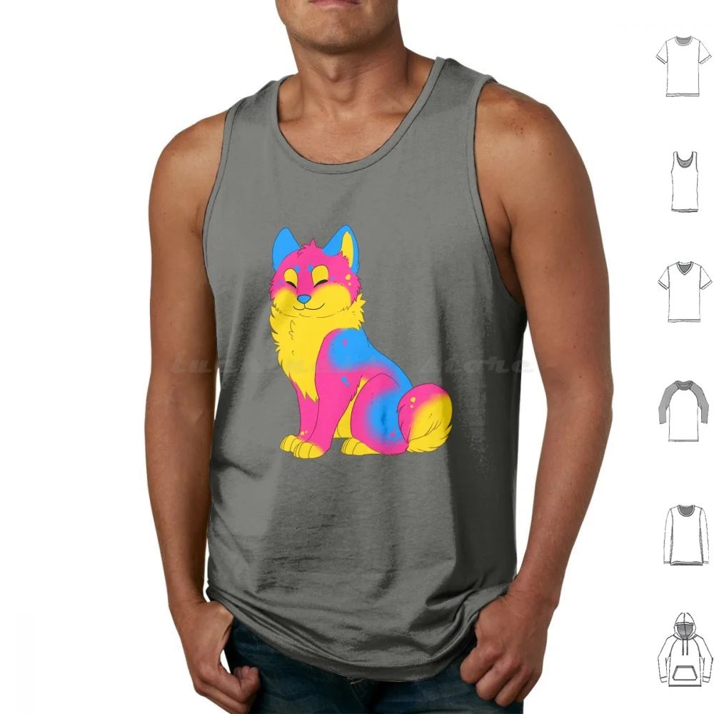 Pansexual Shiba Inu Tank Tops Print Cotton Shiba Inu Akita Dog Cute Pansexual Lgtb Pride