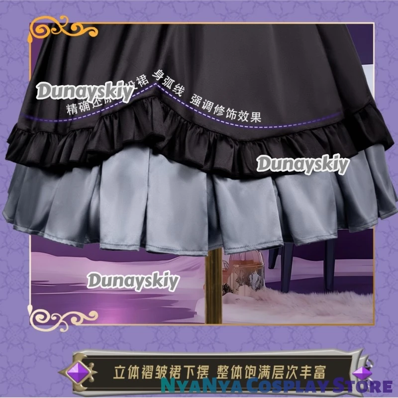 KuyakuReijou Tensei Ojisan Grace Auverne ktaTraje Halloween Lolita para mulheres conjunto completo gótico Karai vestido de baile sem mangas