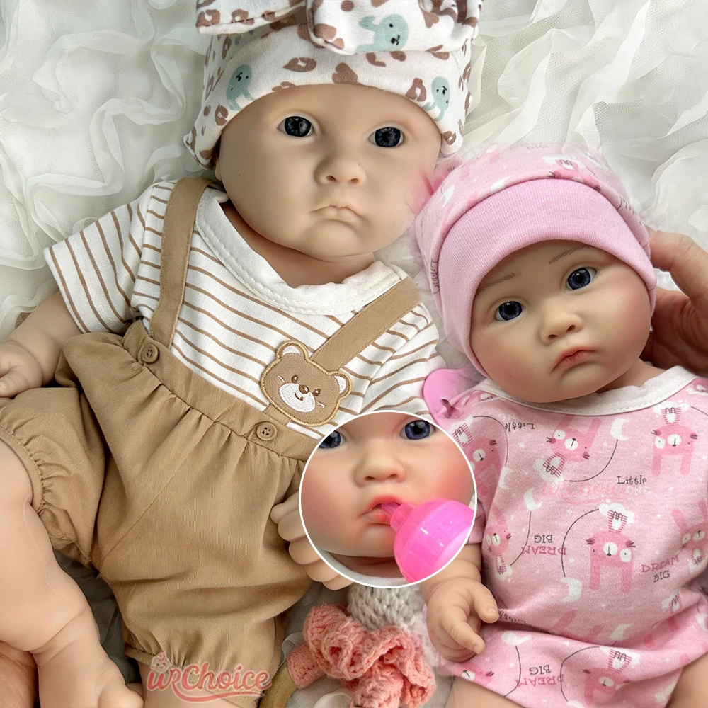 18Inch Chubby Weighted Silicone Reborn Girl Realistic Blank Open Mouth Newborn Doll for Anxiety and Depression Support