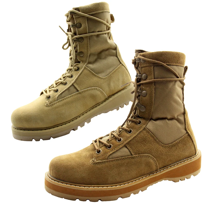 Leather Man Tactical Combat Boots Men Outdoor Hiking Desert Boots Breathable Male Ankle Boots