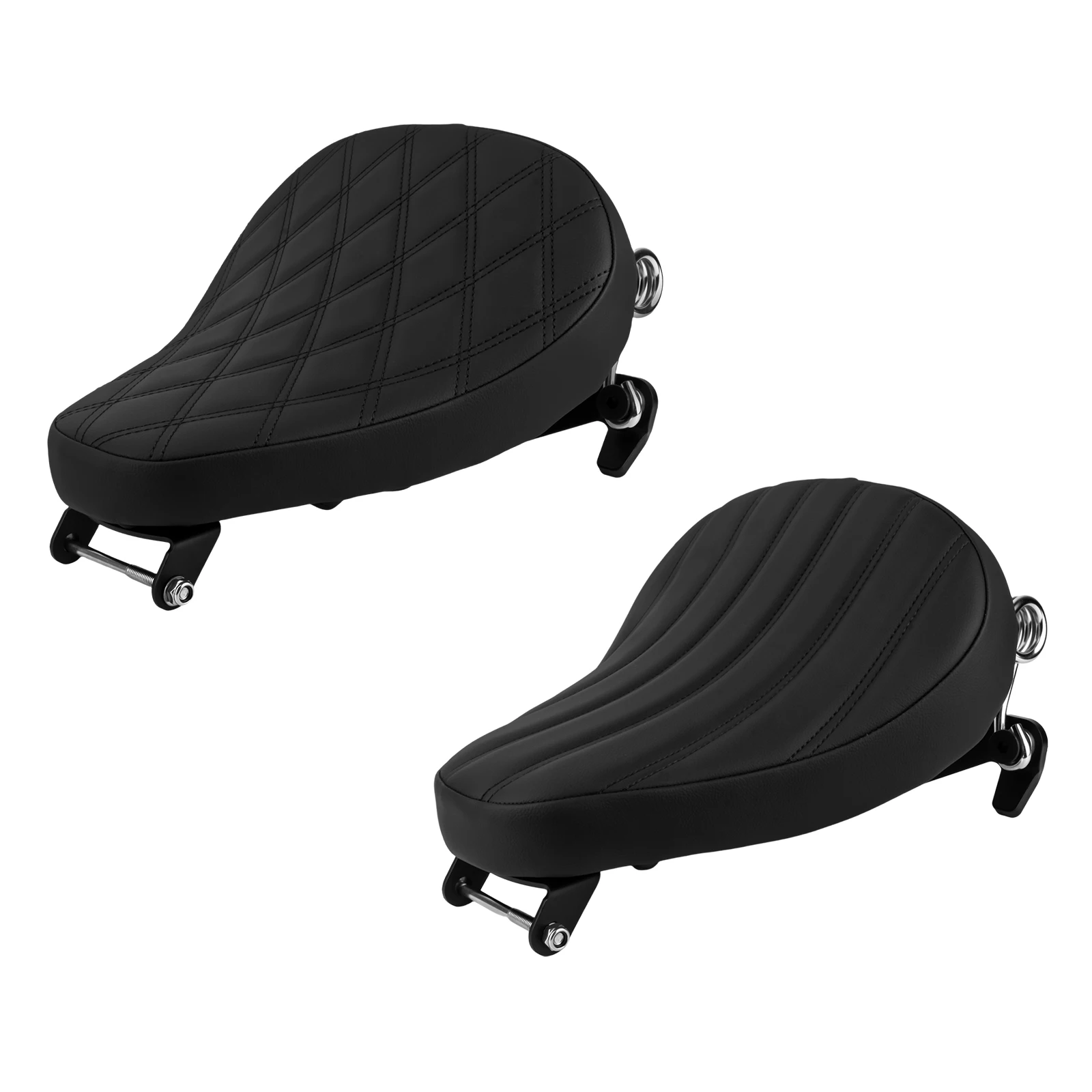 

Motorcycle Driver Solo Seat Rider Front Saddle Cushion Seat With Springs Bracket Mount Kit