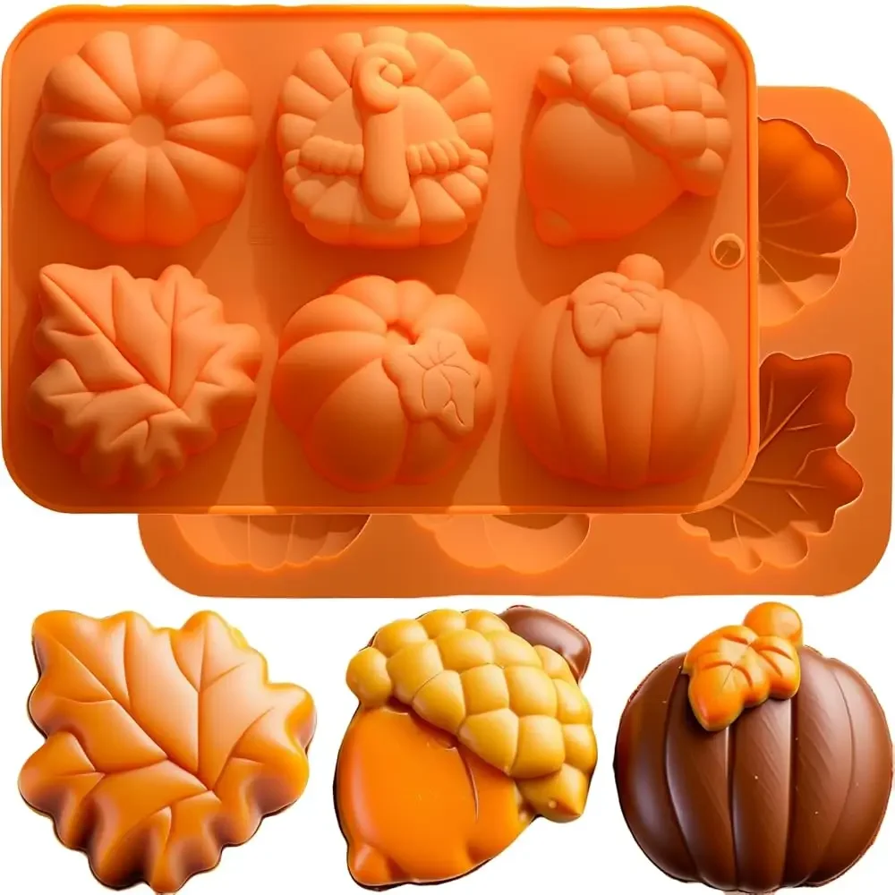 

Fall Silicone Molds Pumpkin Molds silicone Autumn Maple Leaf Mold Pumpkin Acornshape Halloween Thanksgiving Fall Turkey Theme
