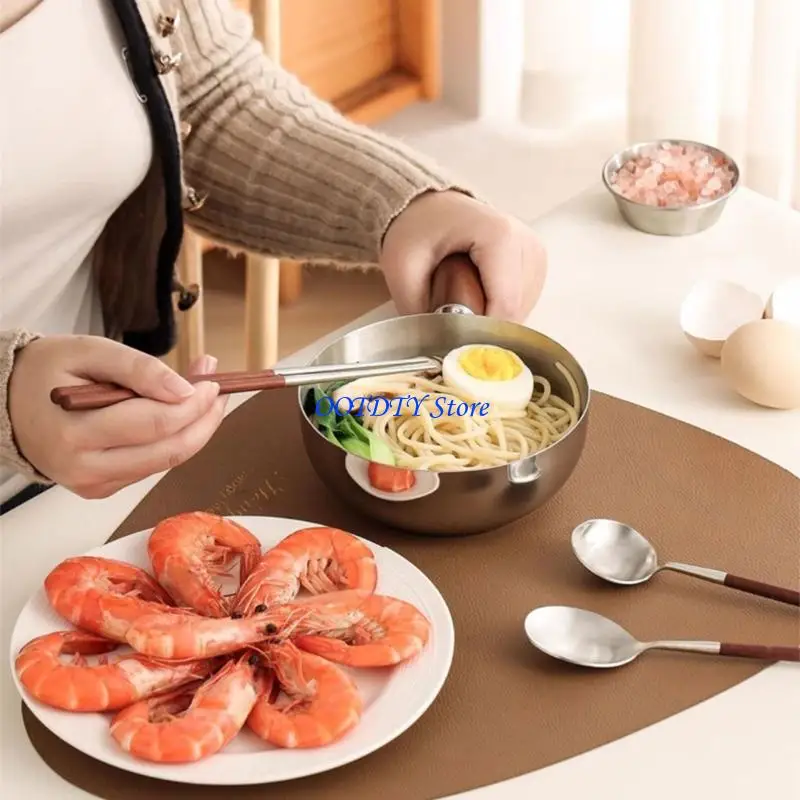 367A Heat Resistant Handle Cooking Bowl Stainless Steel Pot Suitable For Oil Splashing And Practical Storage