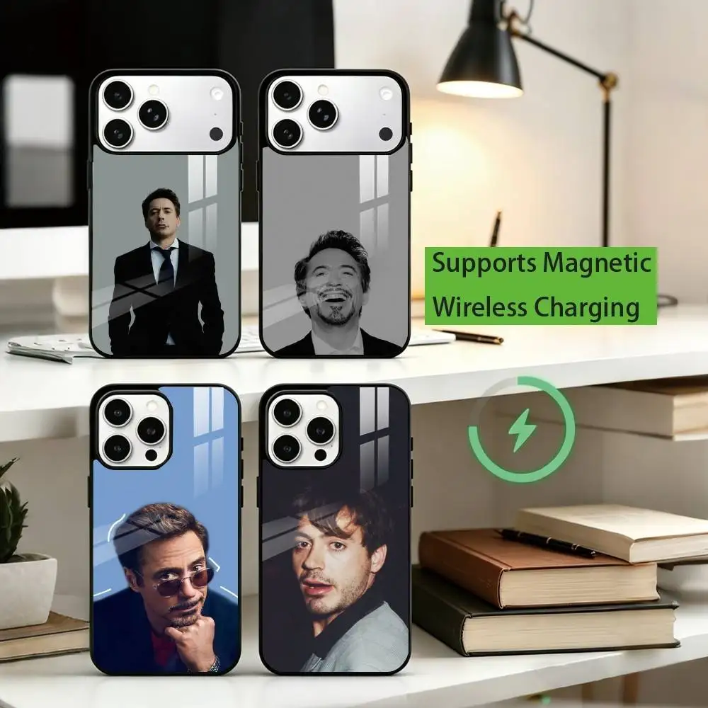 

A-Actor R-Robert Downey Jr Phone Case For iPhone17,16,15,14,13,12,11 Plus,Pro Supports Magnetic Wireless Charging