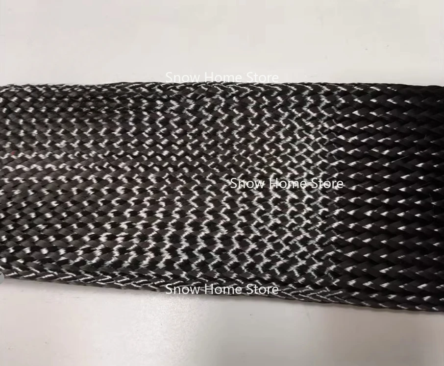 3K 45 degrees Carbon Fiber Cylinder webbing Fabric Braid Belt carbon fiber Cylinder sling Flat diameter 2-10mm19-20mm 30mm-40mm