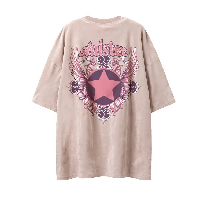 Hikigawa Summer Cartoon Print Loose T-shirts Casual O Neck Korean Fashion Tops Women Short Sleeve All Match Roupas Femininas