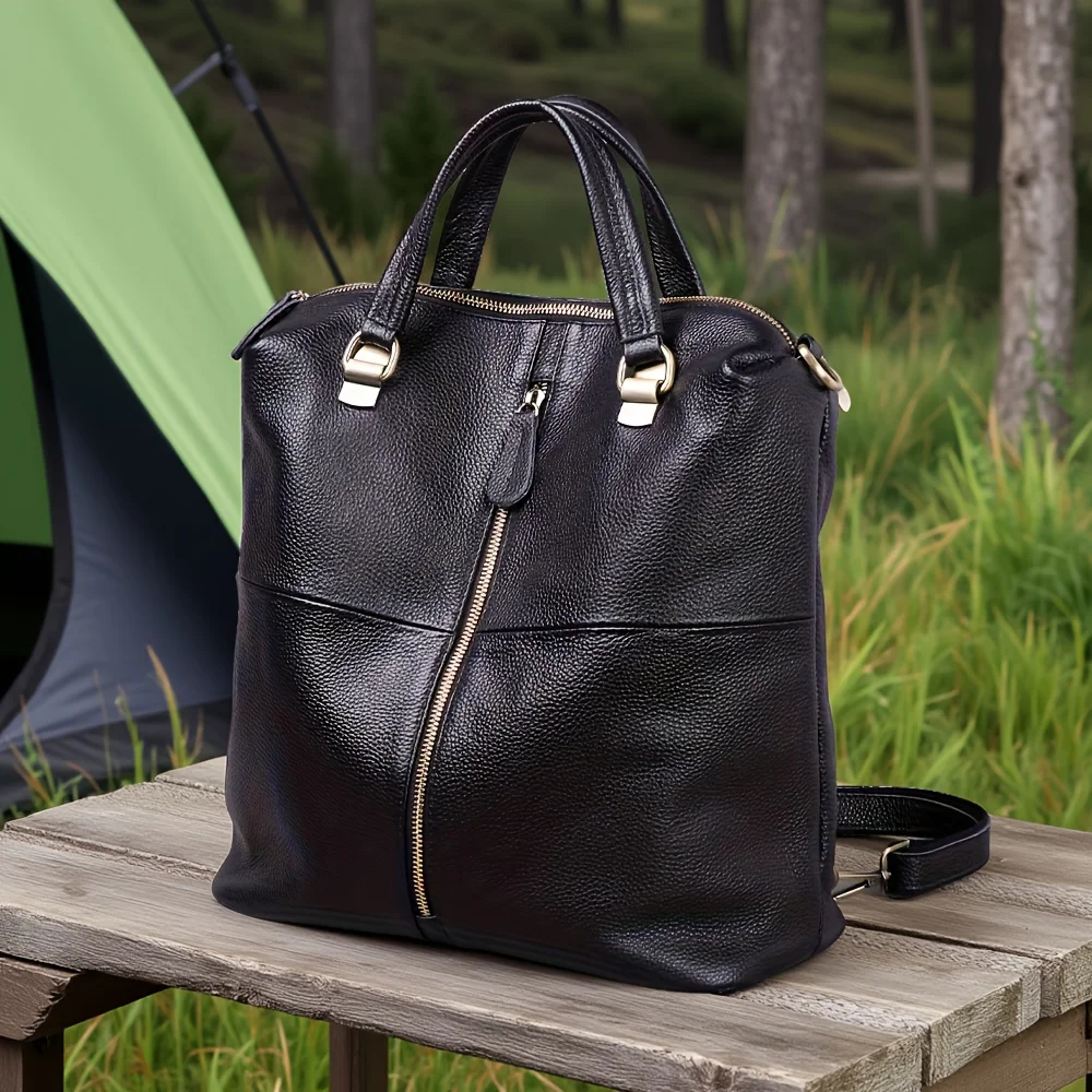 

Рюкзак унисекс из натуральной кожи: съемный ремень, 2-в-1 (сумка/рюкзак), вместительная сумка для путешествий