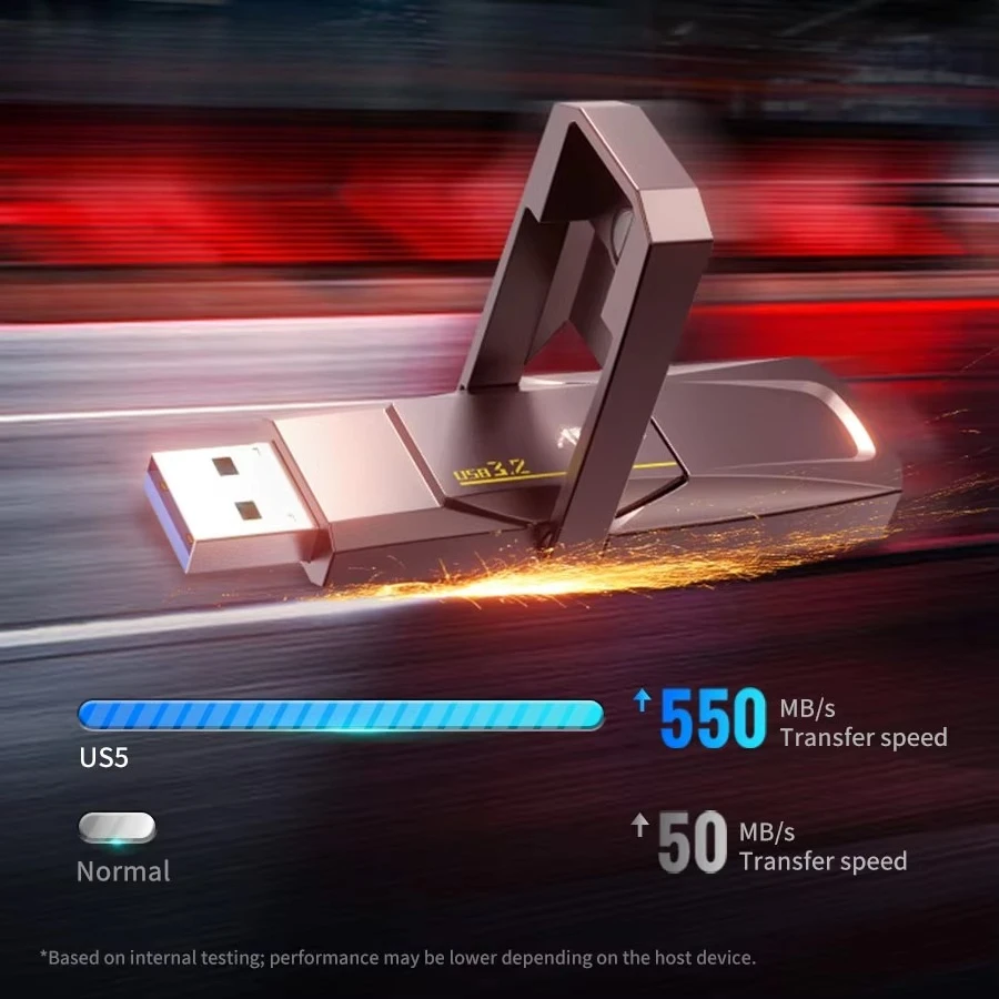 Netac US5 USB3.2 Gen 2 128G 256G 512G 1T Type-C Solid State Pen Drive 550MB/s Flash Drive USB Free Shipping for Phone and Laptop