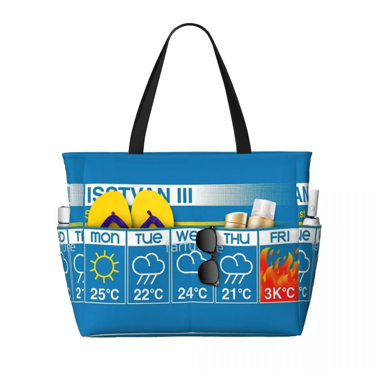 

Grim Forecast Beach Travel Bag, Tote Bag Trendy Practical Gifts Birthday Gift Multi-Style Pattern