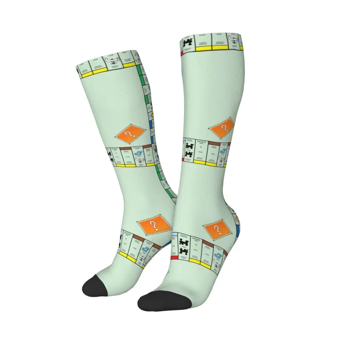 Board Game Board- Monopoly Socks Harajuku High Quality Stockings All Season Long Socks Accessories for Man's Woman's Gifts