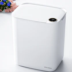 18L Smart Sensor Trash Can Smart Sensing Trash Can with Display Type-C Recharging Automatic Wastebin Kitchen Toilet Wastebasket