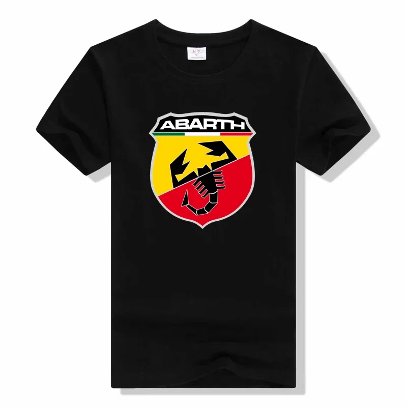 Abarth logo pattern tee shirt cotton brand male top tees boys fashion t-shirt summer new unisex o-neck mens designer clothes