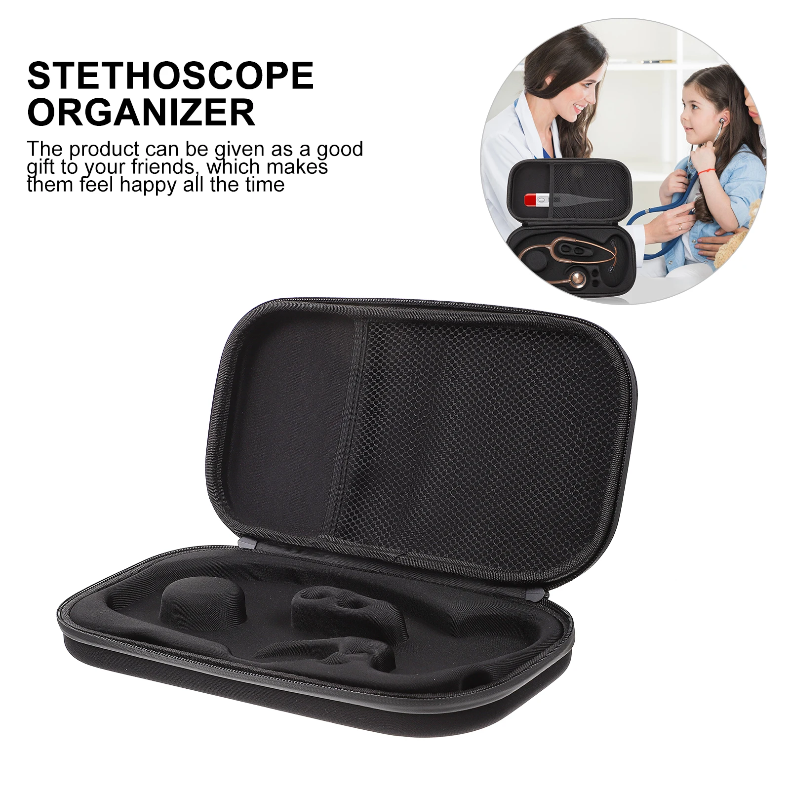 

1pc Stethoscope Case Organizer Portable Eva Cover For Doctors Nurses Students Medical Use Stethoscope Bag Pouch Storage