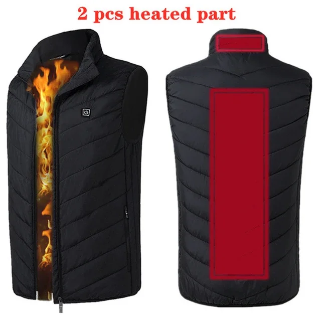 Chaleco calefactable para hombre |   Chaqueta calefactora USB para exteriores |   Chaleco de invierno para pesca, caza, senderismo.