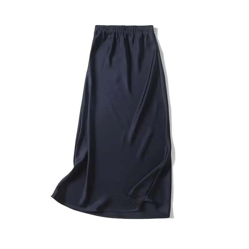 

Women's 2024 New Fashion Temperament Joker High Sense Satin Fishtail Skirt Retro High Elastic Waist Skirt