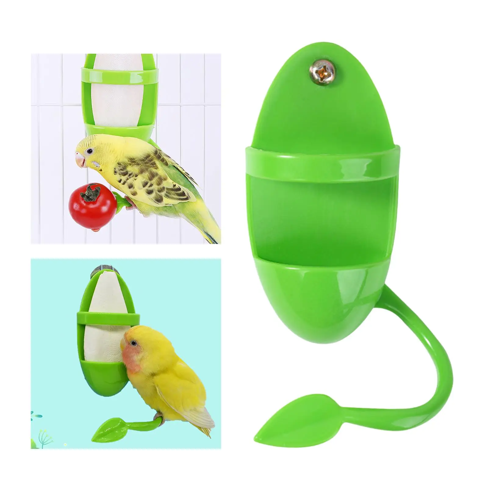 Pet Parrot Feeder Plastic Cage Accessories Feeding Toy for Canary Parakeet