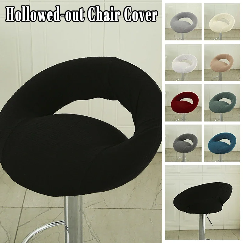 Universal Adjustable Elastic Bar Stool Covers - Semi-Circular Hollow-Out Design for High-Leg Counter Chairs & Irregular-Shaped
