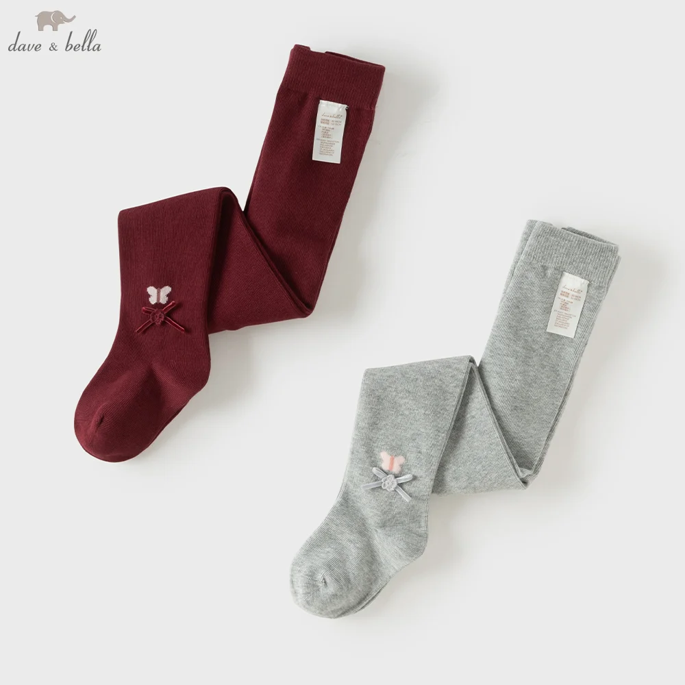 Dave Bella Tights for Children Pantyhose Girl Autumn Spring Kids' Socks 3 to 6 Years Old Clothes Sweet Bottom Elastic DB3262688