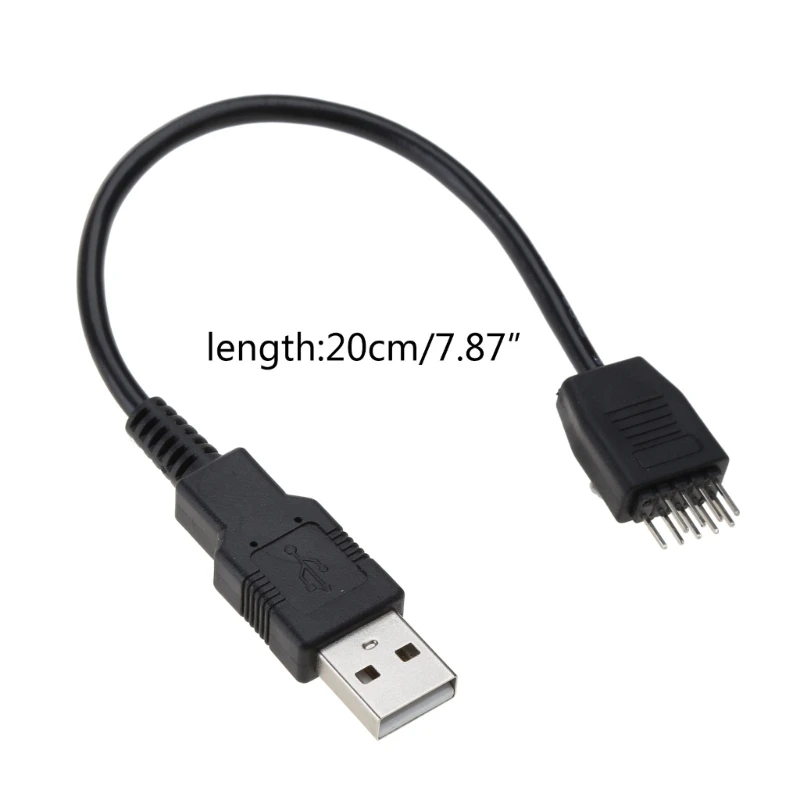 20cm 9 pinos macho para USB externo um extensão dados interno da placa principal do PC macho