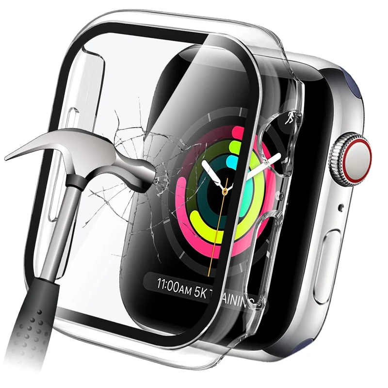 Apple Watch用強化ガラススクリーンプロテクター,シリーズ9,8,7,6,5,4,3,2,se,45mm, 41mm, 42mm, 38mm 40mm, 44mm,アクセサリー