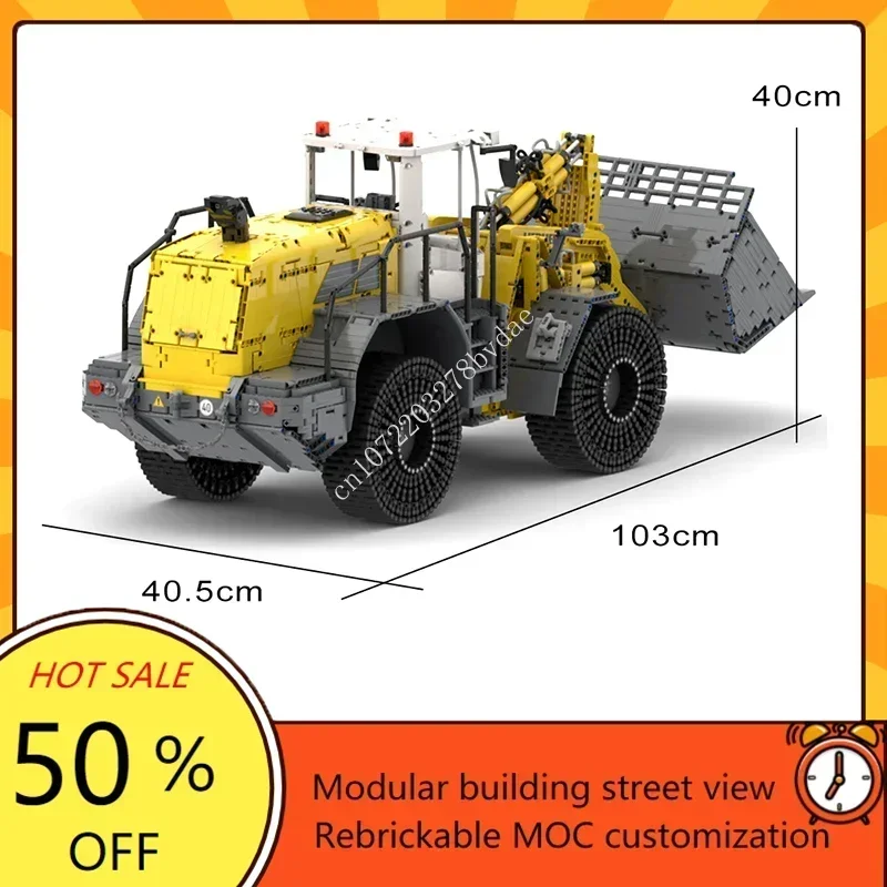 NEW High-Tech Liebherr L586 Pneumatic Bulldozer Huge Wheel Loader Forklift Engineering Vehicle Model Kits Building Blocks Toy