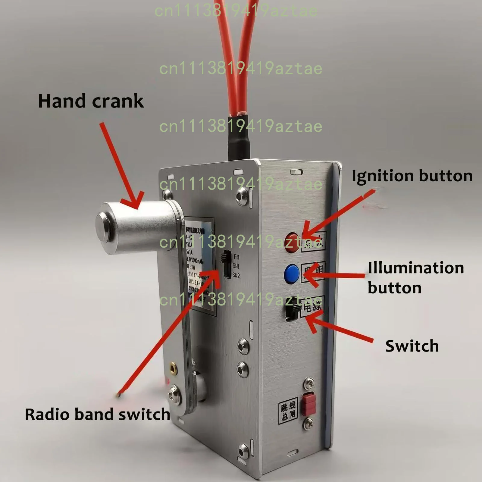 Hand Crank Generator Multifunctional Emergency Radio Flashlight USB Charging Ignition Lamp