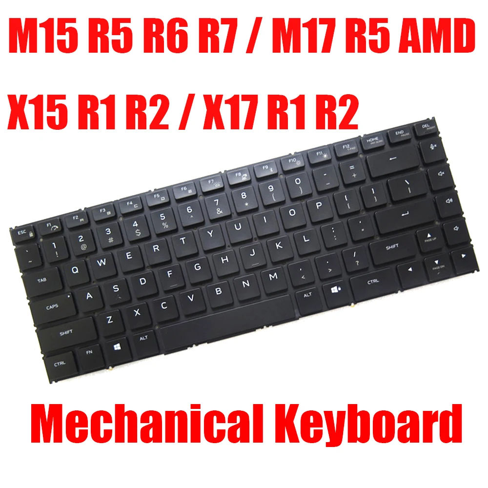 English US Laptop Mechanical Keyboard For Alienware M15 R5 R6 R7 / X15 R1 R2 / X17 R1 R2 / M17 R5 AMD 07G3GT 0M7KHN 0012TP Black