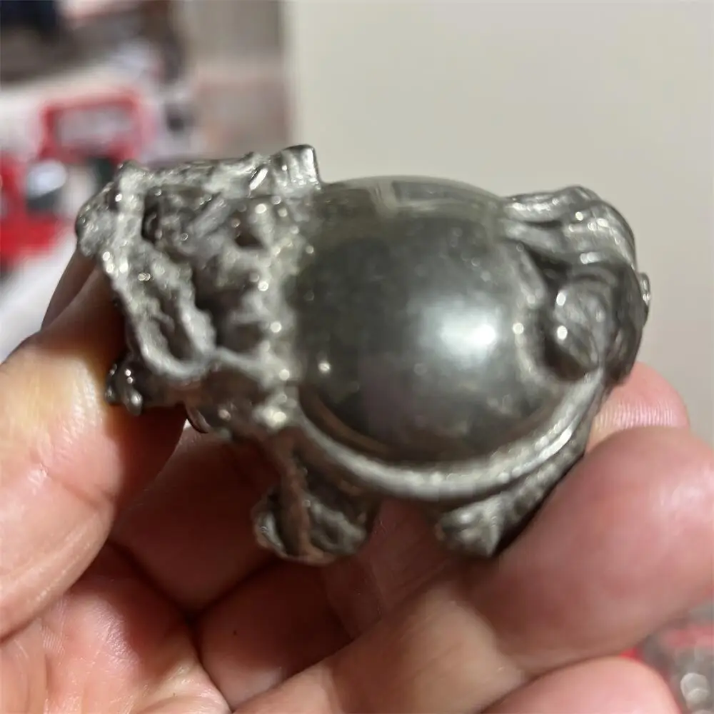 Natural Pyrite Pixiu Carving Reiki Healing Feng Shui Stone Decorative Animal for Home Garden Holiday Crafts Gift view 6