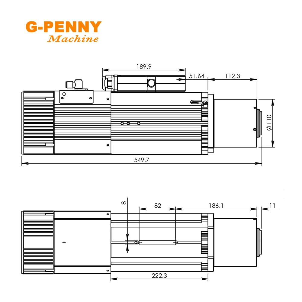 G-PENNY 9.0KW ISO30 ATC محرك المغزل المبرد بالهواء 9kw 800 هرتز تغيير الأداة التلقائية و 11kw BD612 وحدة تحكم في سرعة المحرك