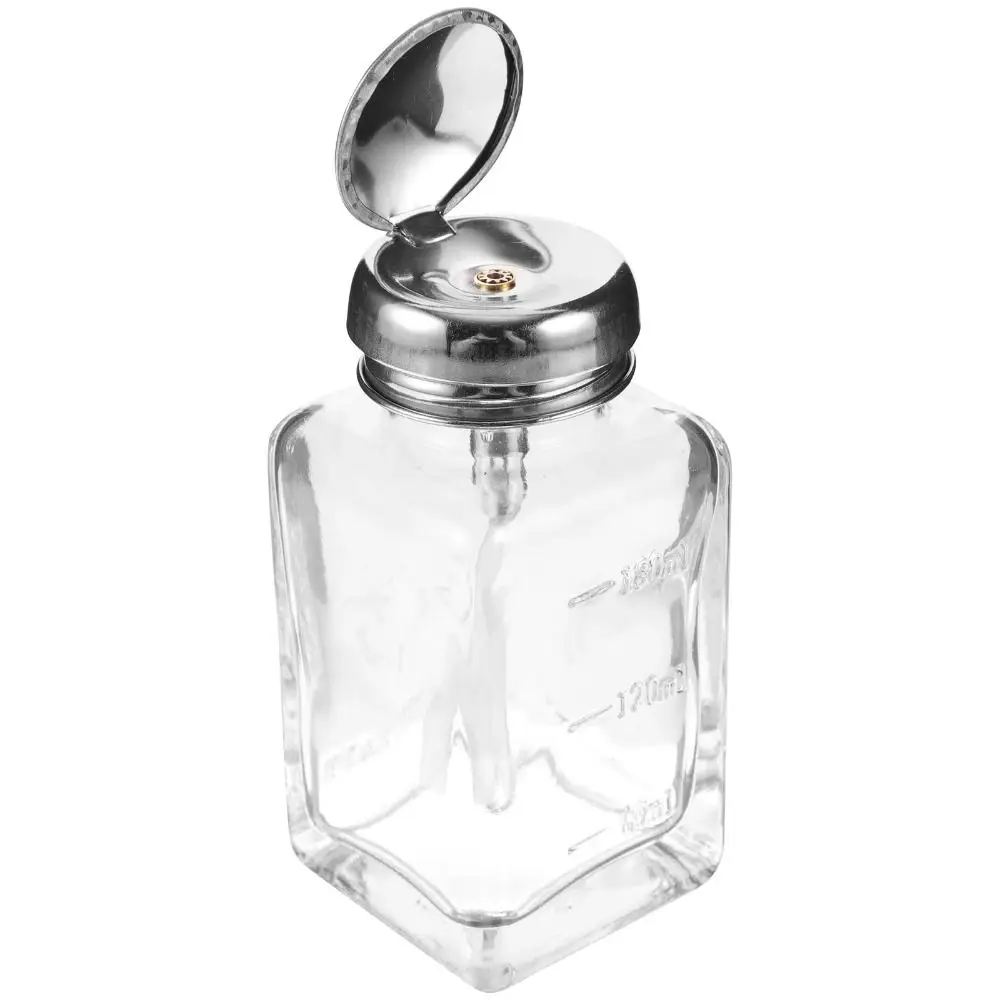 

180ml/120ml Push Down Pump Dispenser Glass Clear Liquid Pump Dispenser Bottle Multifunctional Anticorrosion
