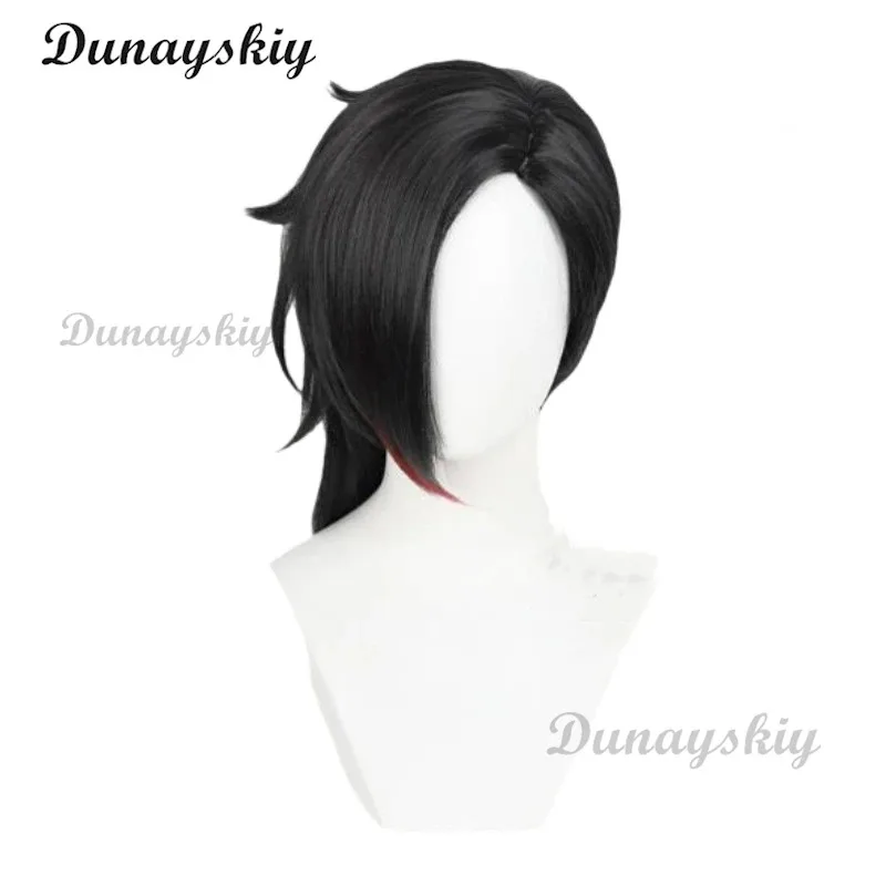 Game Arcane Season 2 Vi Jinx Cosplay Wig Vi 30cm Black and Red Hair For Women Men Halloween Carnival Party  Wig Customized