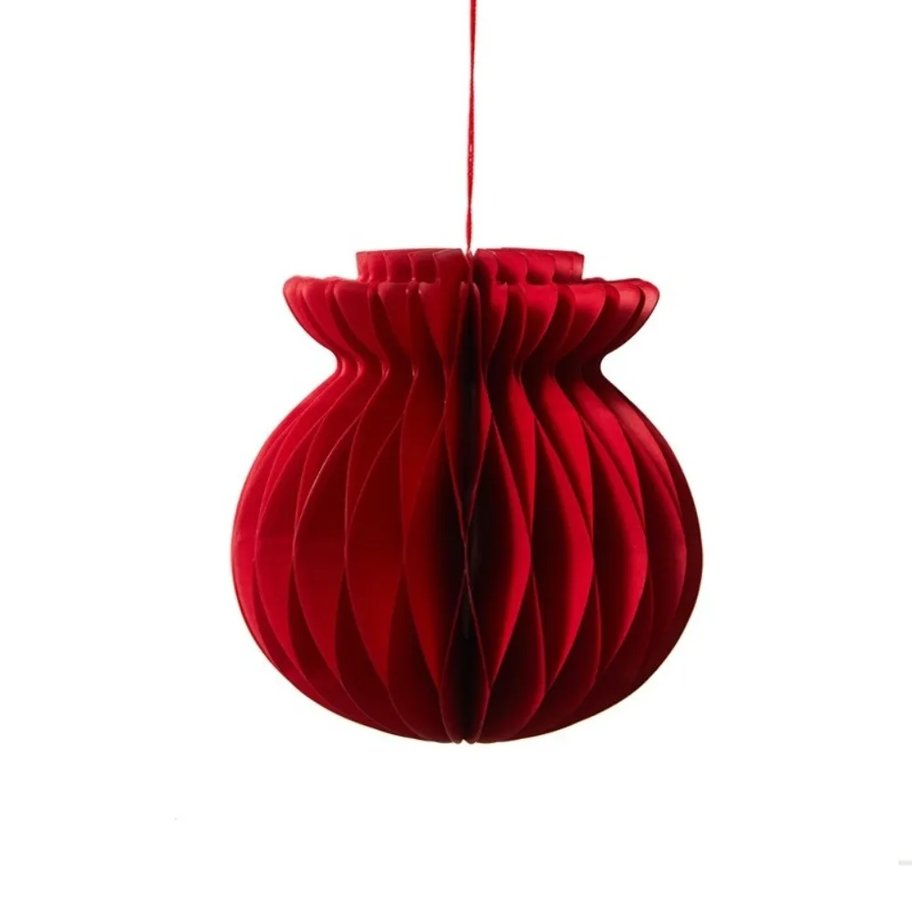 2026 Red Honeycomb New Year Decorations Paper Hanging Style Hanging Pendant with Tassel Christmas Balls New Year Eve